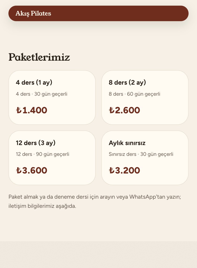 Sitede paketler: 4, 8 ve 12 derslik paketler ve aylık sınırsız üyelik, fiyatlarıyla
