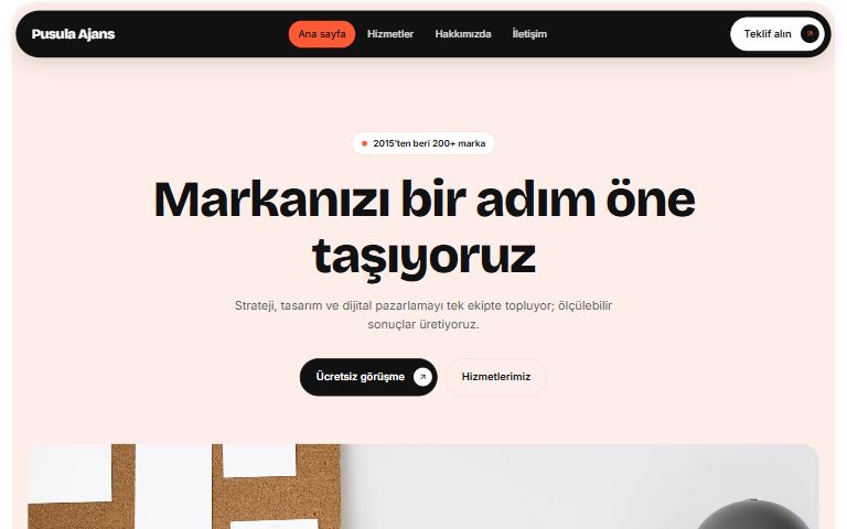 Ajans ve danışmanlık için hazır site şablonu