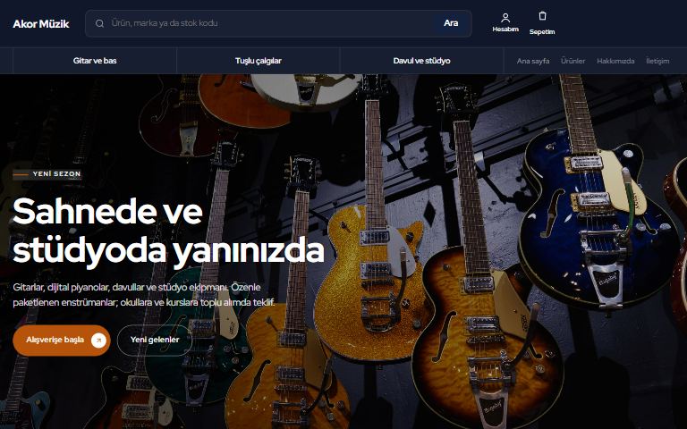 Müzik aletleri şablonu: Akor Müzik örnek sitesi