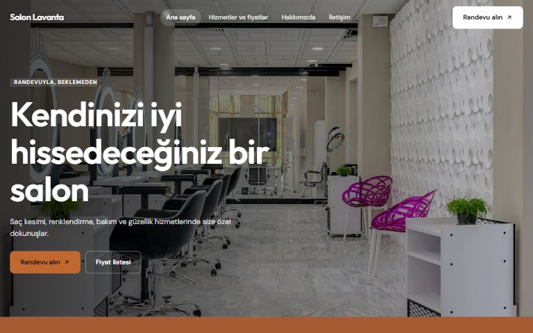 Atölye teması: örnek kuaför sitesi