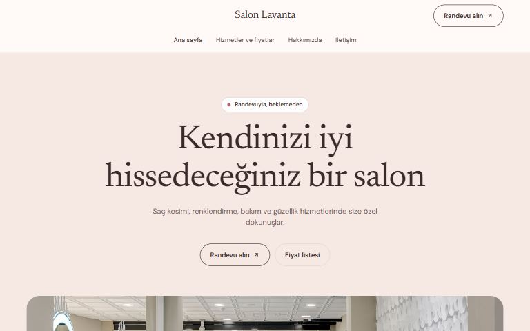 Lotus teması: örnek kuaför sitesi