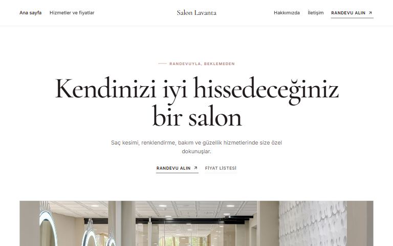 Mermer teması: örnek kuaför sitesi