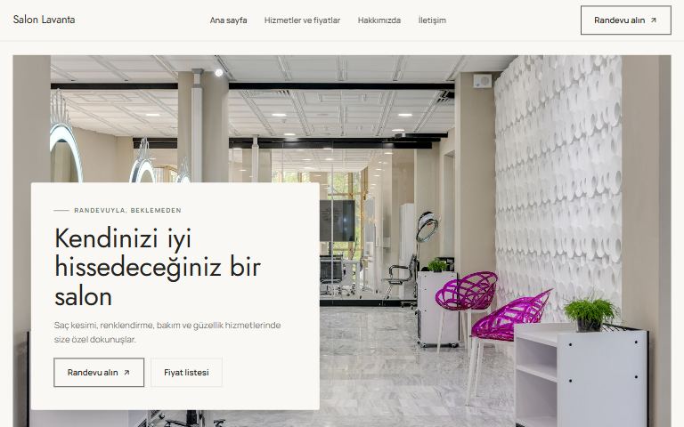 Nordik teması: örnek kuaför sitesi