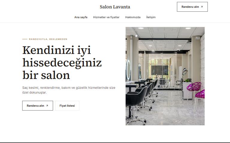 Prestij teması: örnek kuaför sitesi
