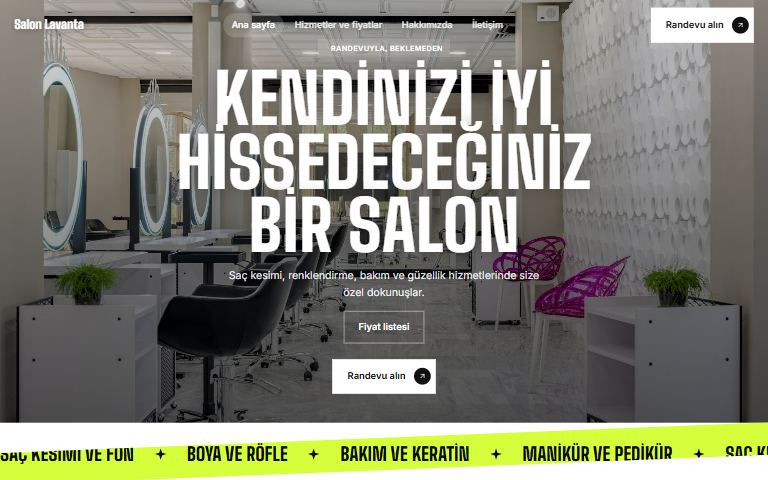Ritim teması: örnek kuaför sitesi
