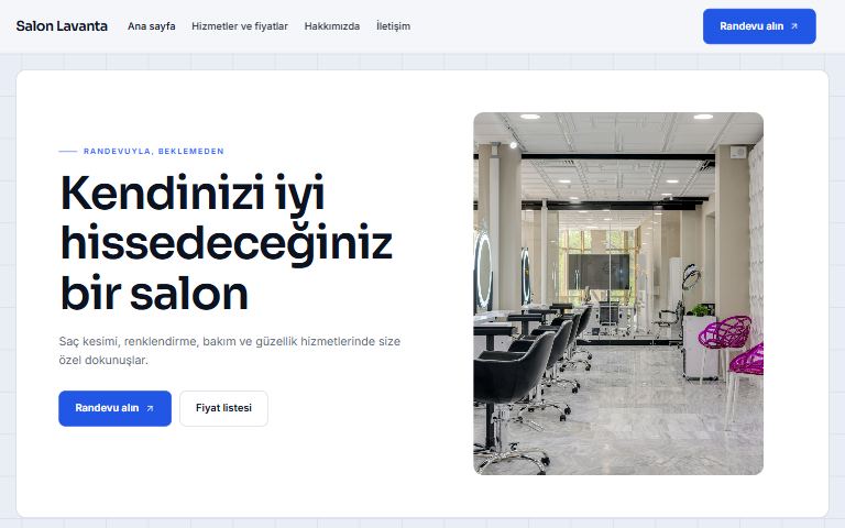 Volt teması: örnek kuaför sitesi